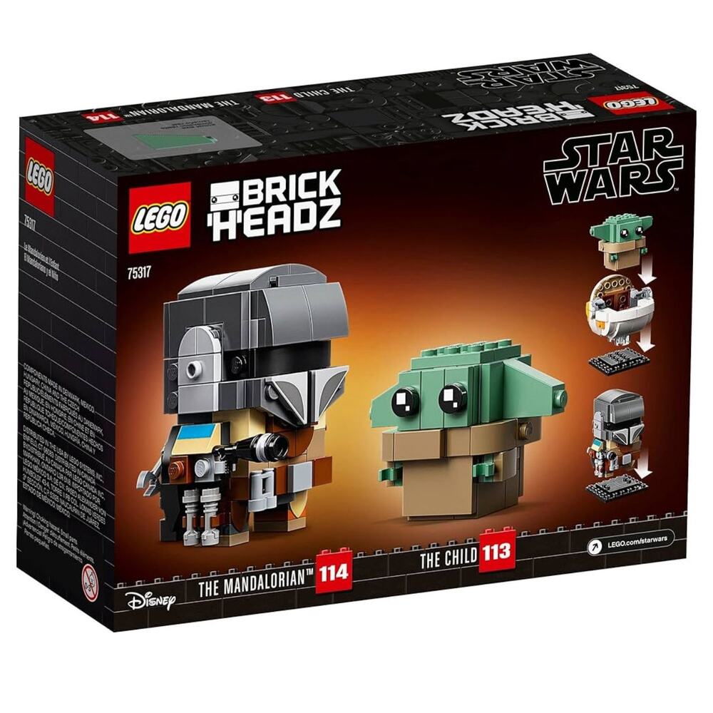New in Box LEGO The Mandalorian and the Child Brick Headz 75317